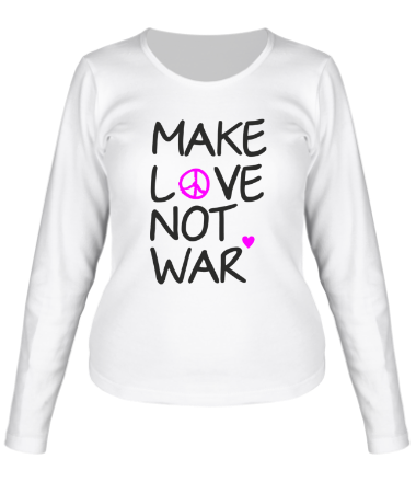 Женская футболка длинный рукав Make love not war