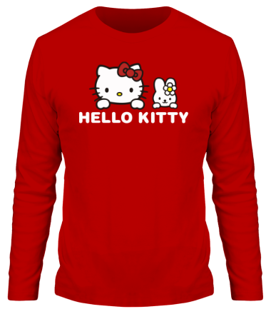 Мужская футболка длинный рукав Hello kitty
