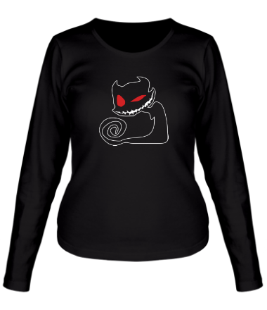 Женская футболка длинный рукав Злобный кот