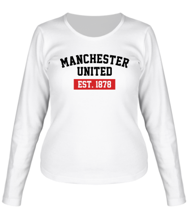 Женская футболка длинный рукав FC Manchester United Est. 1878
