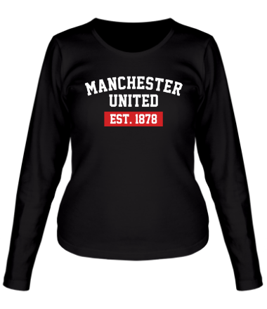 Женская футболка длинный рукав FC Manchester United Est. 1878