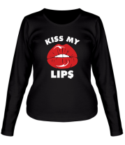 Женская футболка длинный рукав Kiss my Lips фото