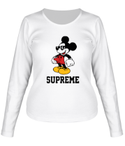 Женская футболка длинный рукав Supreme Mickey Mouse фото