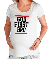 Футболка для беременных God First Bro фото