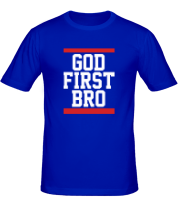 Мужская футболка God First Bro фото