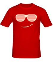 Мужская футболка Довольный смайл в очках жалюзи фото