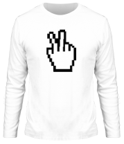 Мужская футболка длинный рукав Курсор знак виктори фото