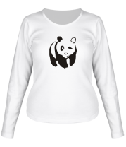 Женская футболка длинный рукав Панда  фото