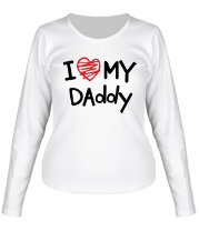 Женская футболка длинный рукав I love my Daddy фото