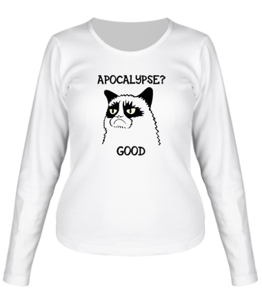 Женская футболка длинный рукав Apocalypse? good (Апокалипсис? хорошо)