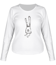 Женская футболка длинный рукав Ушастый заяц фото