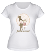Женская футболка Just married (Молодожены) фото