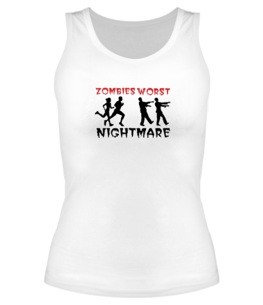 Женская майка борцовка Zombies  worst nightmare