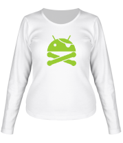 Женская футболка длинный рукав Андройд пират фото