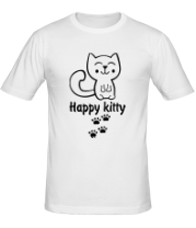 Мужская футболка Happy kitty фото