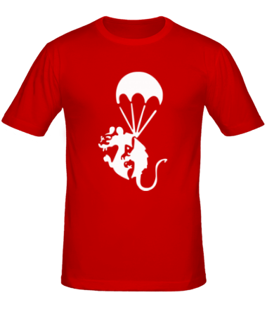 Мужская футболка Крыса на парашюте