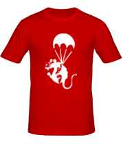 Мужская футболка Крыса на парашюте фото