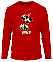 Мужская футболка длинный рукав Панда WWF Wrestling Challenge светится фото