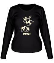 Женская футболка длинный рукав Панда WWF Wrestling Challenge светится фото