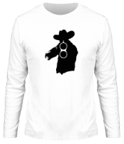 Мужская футболка длинный рукав Охотник с двухстволкой фото