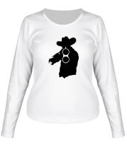 Женская футболка длинный рукав Охотник с двухстволкой фото
