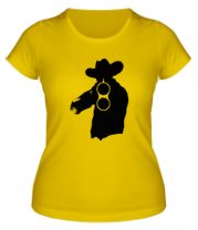 Женская футболка Охотник с двухстволкой фото