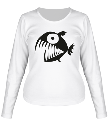Женская футболка длинный рукав Рыба