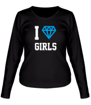 Женская футболка длинный рукав I Love Diamond Girls фото