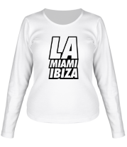 Женская футболка длинный рукав LA Miami Ibiza фото