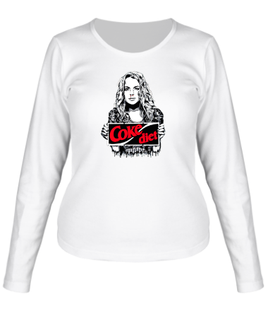 Женская футболка длинный рукав Lindsay Lohan Coke diet