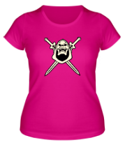 Женская футболка Череп с мечами светится фото