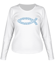 Женская футболка длинный рукав Христианская рыбка фото