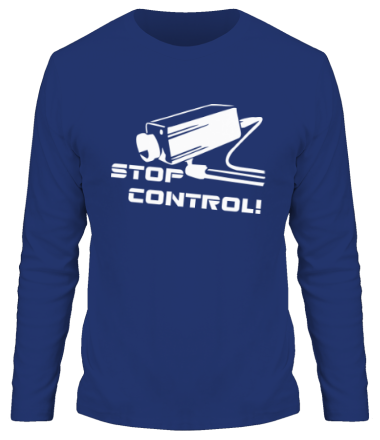 Мужская футболка длинный рукав Stop kontrol - хватит контролировать