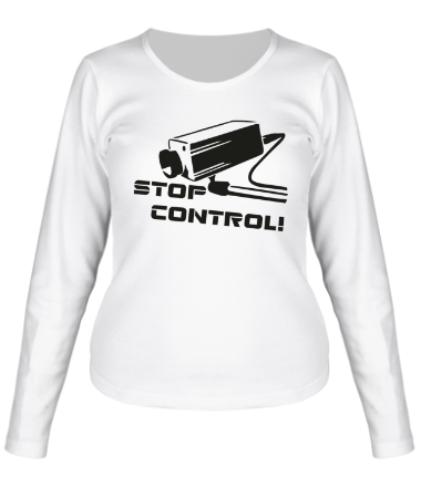 Женская футболка длинный рукав Stop kontrol - хватит контролировать