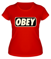 Женская футболка obey glow