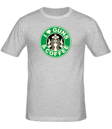 Мужская футболка Guns and coffee glow