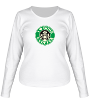 Женская футболка длинный рукав Guns and coffee glow фото