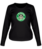 Женская футболка длинный рукав Guns and coffee glow фото