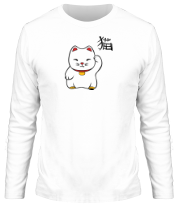 Мужская футболка длинный рукав Манэки-нэко Maneki-Neko фото