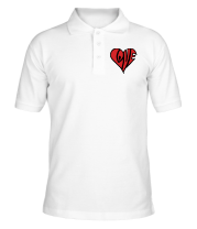 Мужская футболка поло Love сердце фото