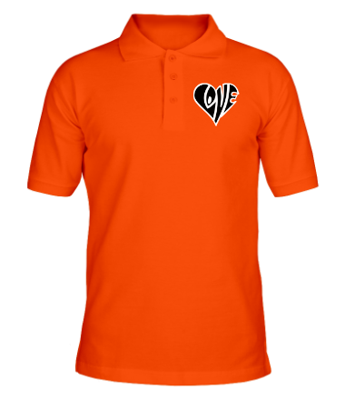 Мужская футболка поло Love сердце