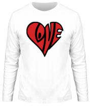 Мужская футболка длинный рукав Love сердце фото