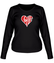 Женская футболка длинный рукав Love сердце фото