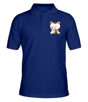 Мужская футболка поло Манэки-нэко кошка зовущие счастье фото