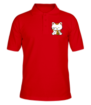 Мужская футболка поло Манэки-нэко кошка зовущие счастье фото
