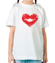 Детская футболка Поцелуй губы в виде сердца фото