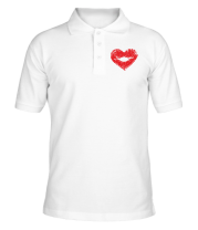 Мужская футболка поло Поцелуй губы в виде сердца фото