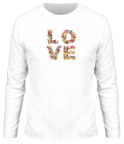Мужская футболка длинный рукав Love цветами фото