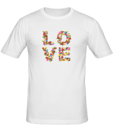 Мужская футболка Love цветами