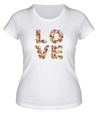 Женская футболка Love цветами